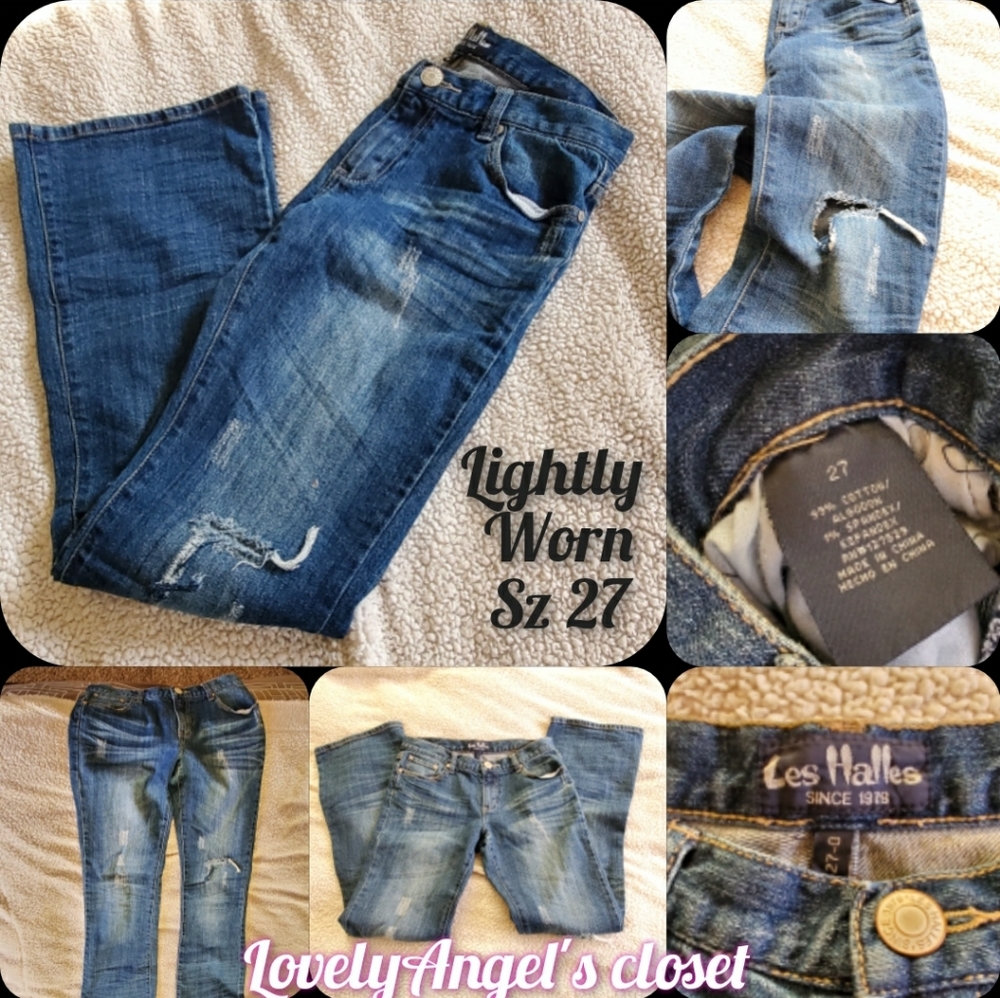 Lightly Worn Distressed Bootcut Jeans sz 27